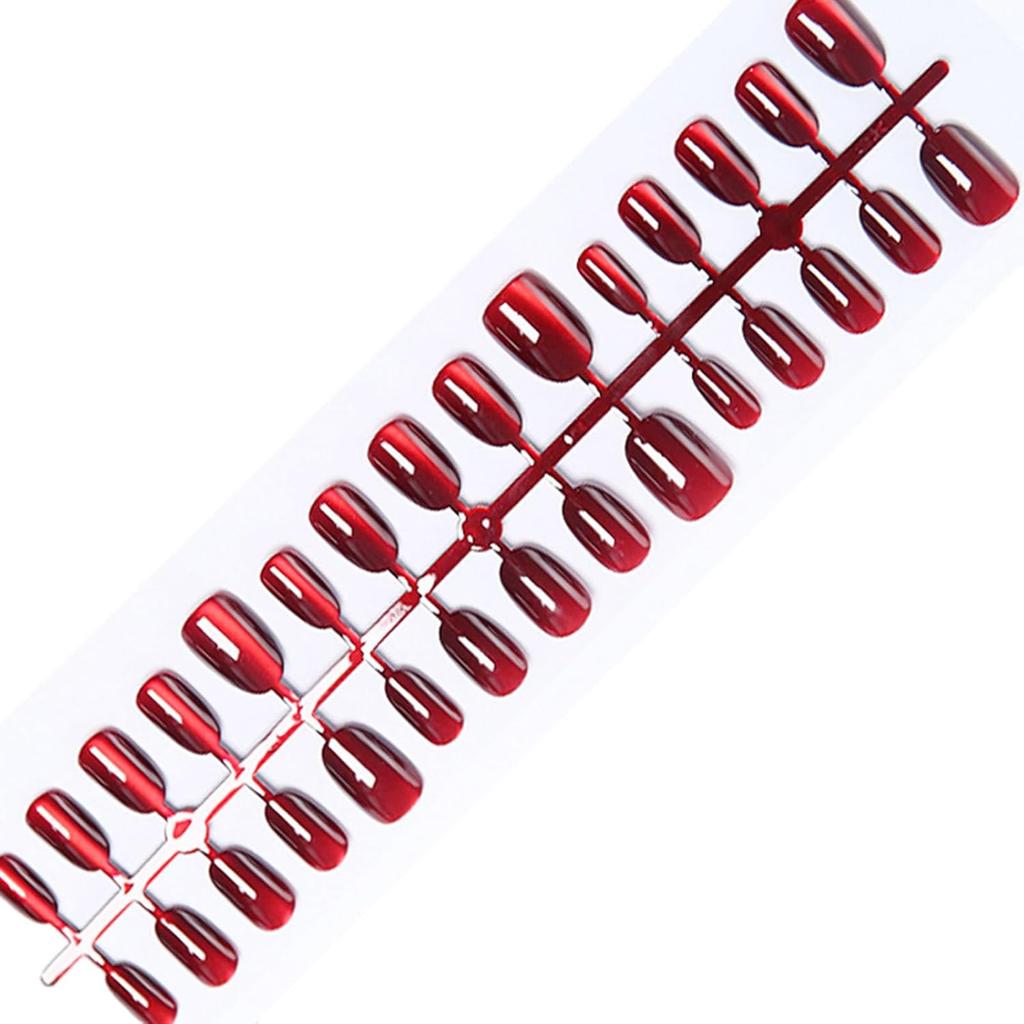 30 Cats Eye Press On Nails Almond/Short Square/Coffin Fake Nails Acrylic False Nails Stick On Nails Glues On Nails Kits