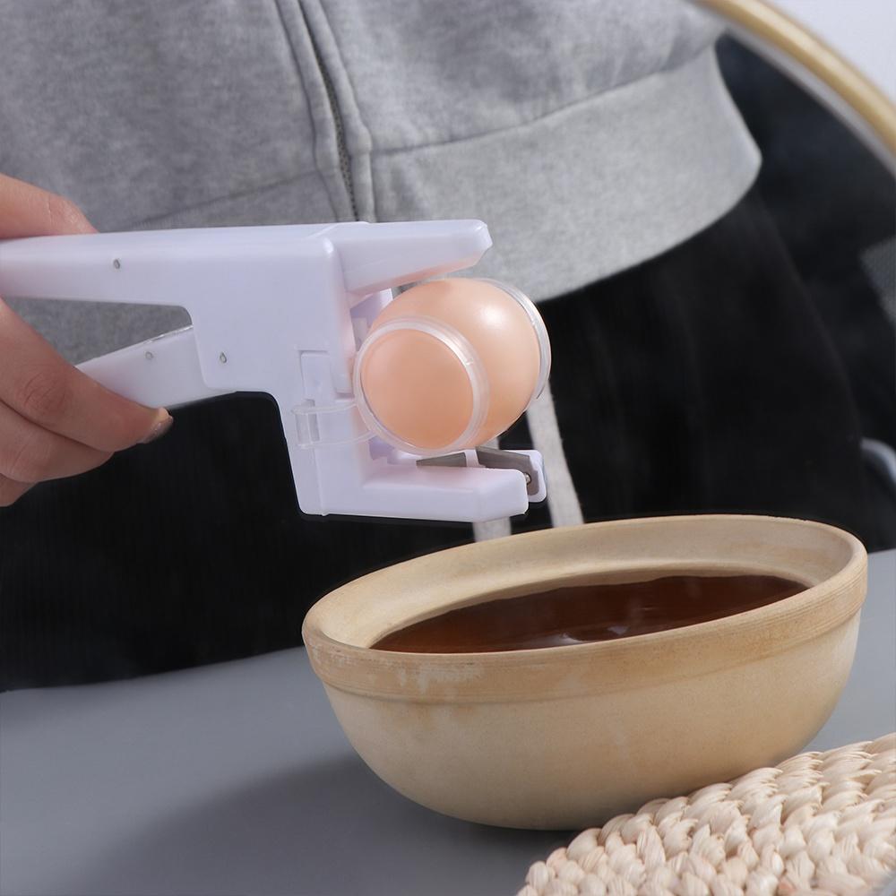 Handheld Plastic Egg Separator White Egg Breaker Egg Opener For Breaking Egg