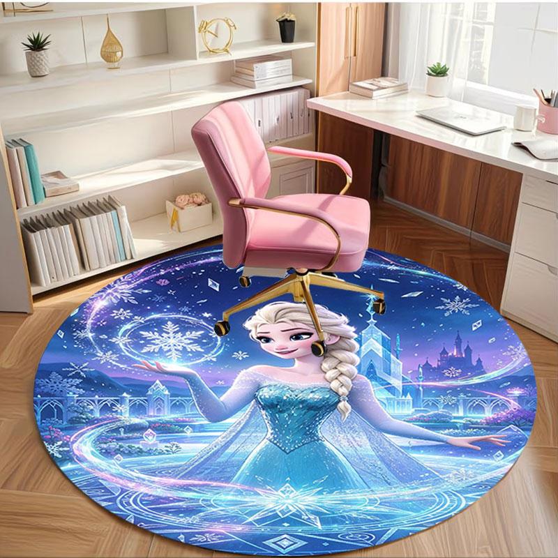 Frozen Print Round Rug, Washable Floor Carpet, For Entryway Dorm Laundry Room Office Study, Home Decor Birthday Christmas Gift