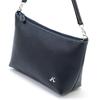 Kitamura RH0565 Shrink Leather 2-Way Pouch, Dark Blue with White Stitching, Navy Blue, 10901