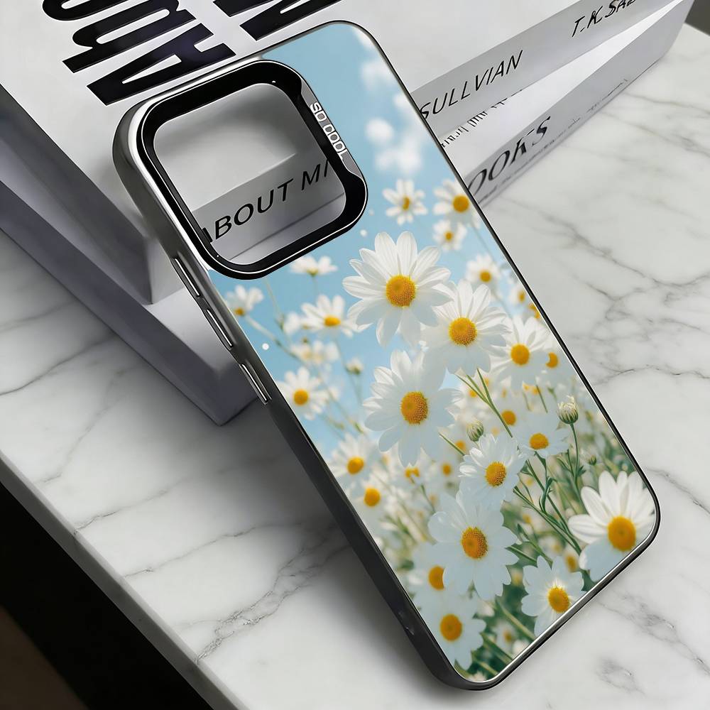 

little daisy Phone Case For iPhone 17,16,15,14,13,12,11 Plus,Pro Max,XS,Colorful Silver Phone case Funda Cover iPhoneXSMAX