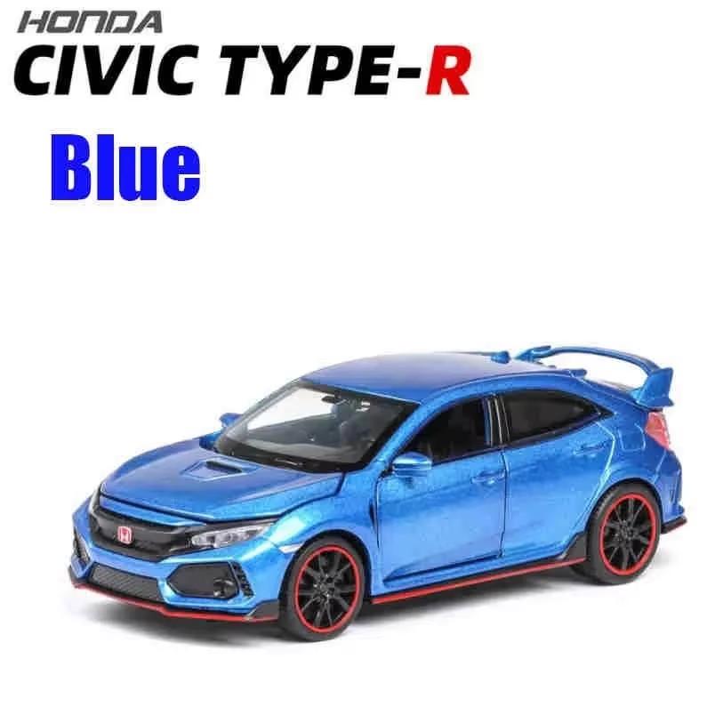 1:32 Honda Accord CIVIC TYPE-R Toys Cars Miniature Models Alloy Diecast Doors Opened Car Toy Sound Light Vehicles Children Gifts ahn256