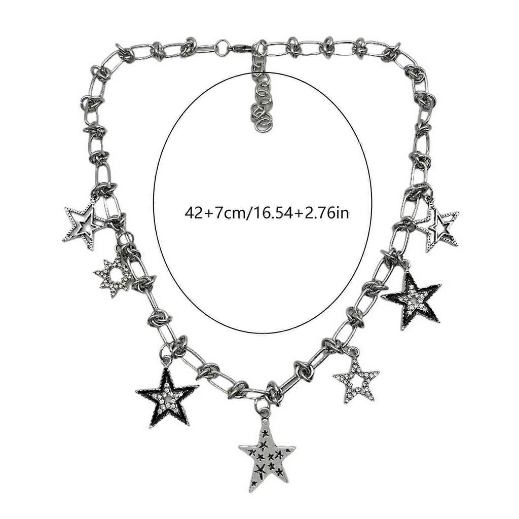 Star Choker Necklace for Women Girl Hollow Star Collar Clavicle Necklace Fashion Jewelry Gift Sweet Cool Y2k Necklace