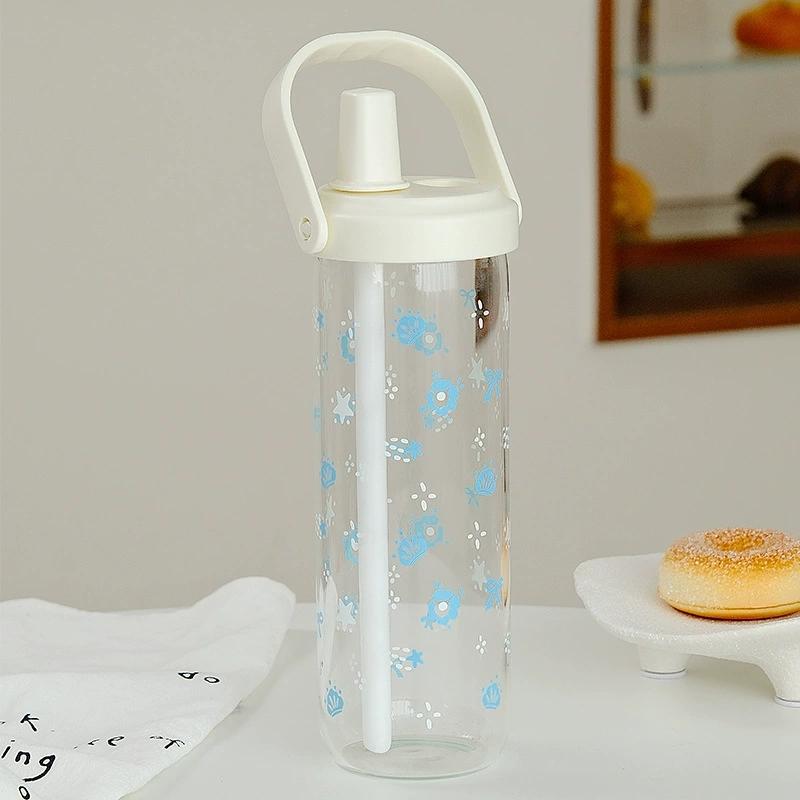 New Plastic Water Bottle With Straw Lid Portable Large Capacity Bubble Milk Tea Cups for Children Students Leak Proof Coffee Cup