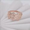 Purple Gold Wide Version Hollow Ring Simple Fashion Personality Temperament Color Gold Plated Rose Gold Ring