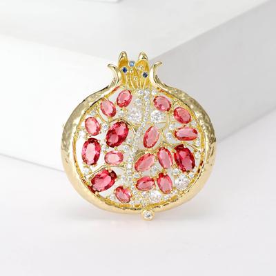 Moda Moda Granat Cyrkon Broszka Elegancka Premium Rhinestone Pin Damskie Akcesoria Sukienki Korsarz Prezent