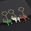Elephant Keychain Vintage Creative Colorful Animal Pendant for Car Bag Decoration Cute Girls Accessory