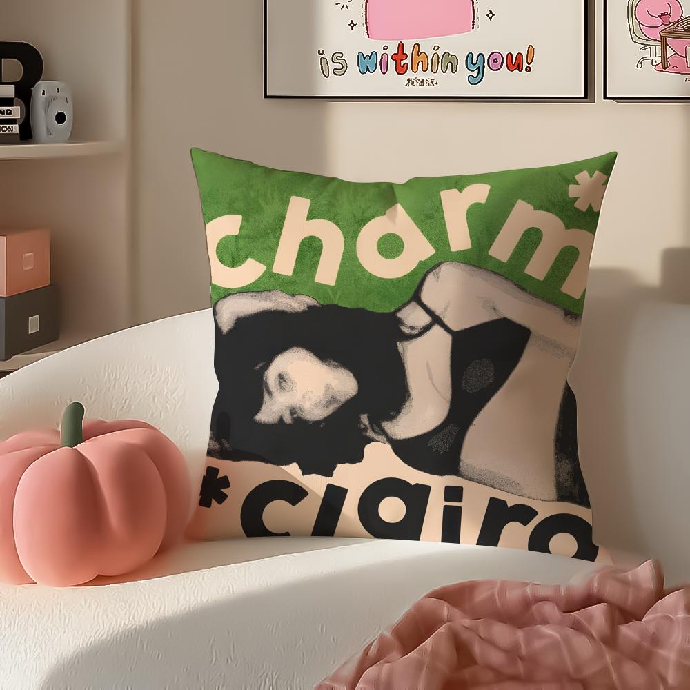 Singer CClairo Charm Cushion Cover Pillowcase Short Plush Invisible Zipper Room Sofa Cushion Cover