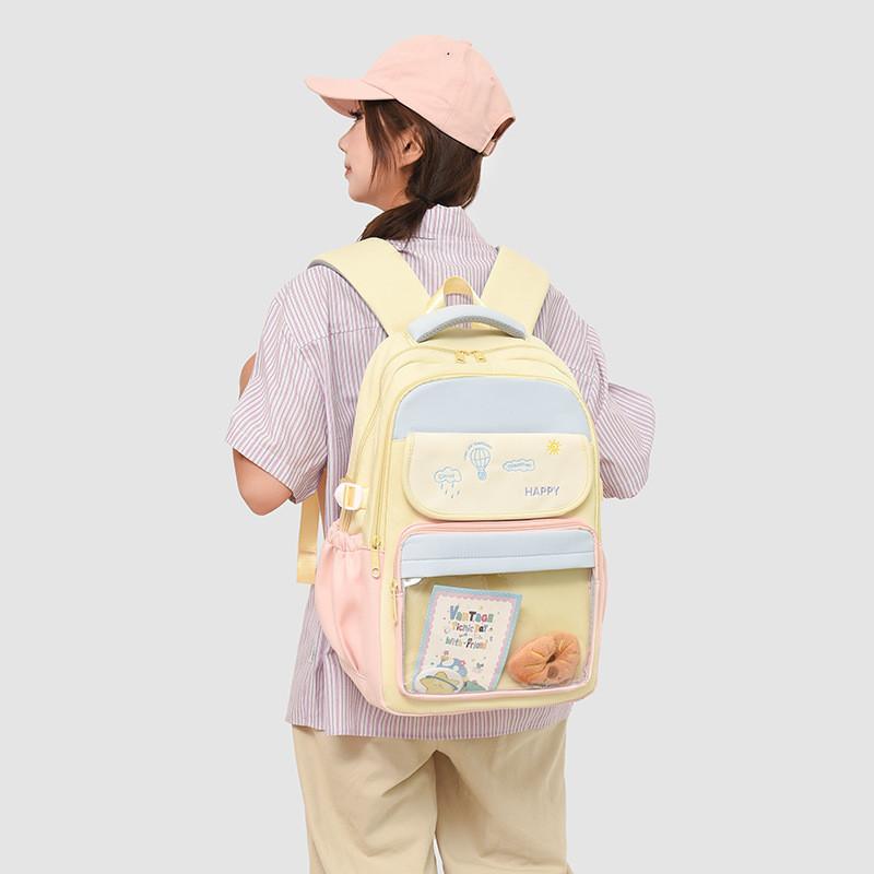 Travel Cartoon Girls Backpack With Cushion Straps For Education And Day Trips