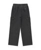 WACKY WILLY Women'S Washed Denim Semi-Wide Cargo Pants Dark Gray