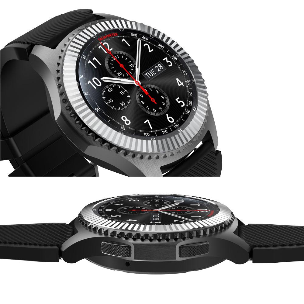 Metal Bezel For Samsung Galaxy Watch 46mm/42mm Case Gear S3 Frontier/ S2 Classic sport Adhesive Cover band strap Accessories