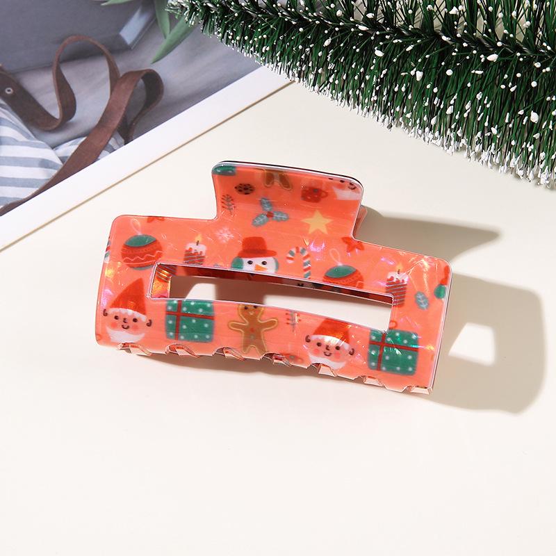 

Shining Girl Christmas Floral Claw Clip - High-End Holiday Hair Accessory