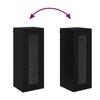 Wall Mounted Cabinet in Black Oak Effect 34.5 x 34 x 90 cm