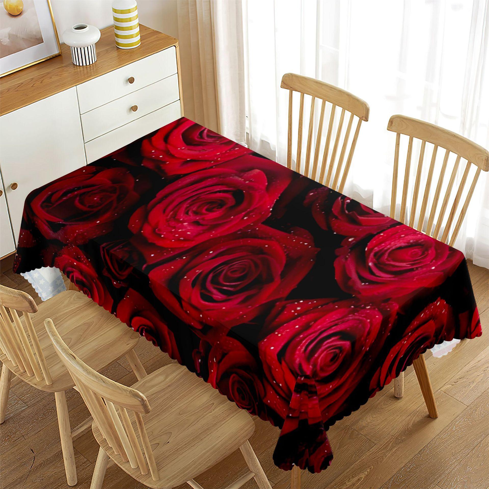

New Table Cloth Tablecloth Waterproof Spring Flower Rectangular Luxury Decorative Tablecloth Festival 70x40cm
