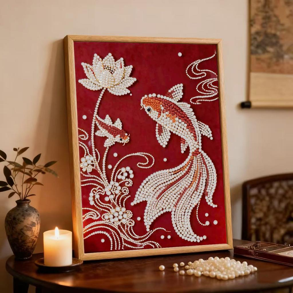 Decorative Painting Material Package, Handmade Diy National Style Ornament, Year Of The Horse Pearl Painting With Photo Frame, Living Room Entrance