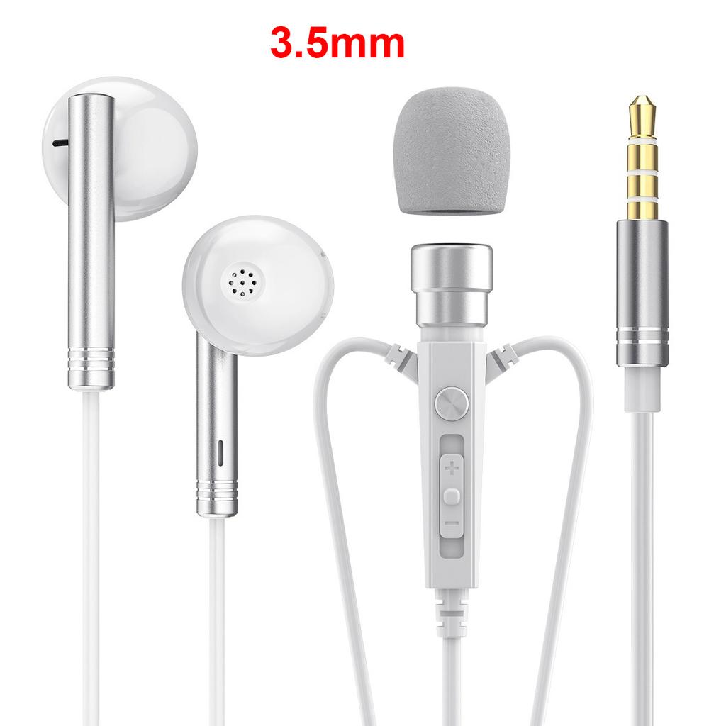 Type C&3.5mm For Live Broadcast Karaoke Clip On Earphones Portable In-ear Headsets HD Mic Hifi Sound Gamer Earphones for Samsung