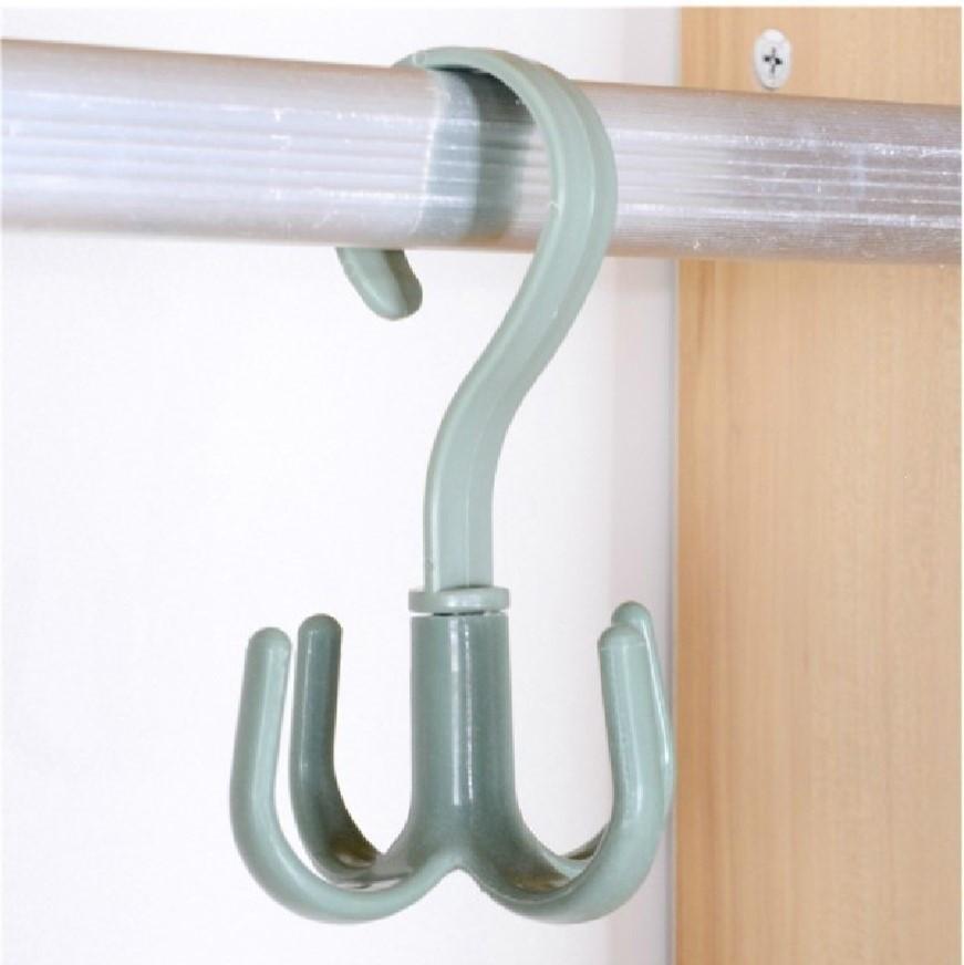 Modern Plastic Multifunction Closet Hook With Rotating Claws For Home Storage