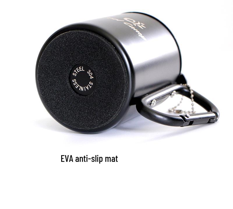Outdoor Double-Layer Stainless Steel Camping Cup - Insulated Anti-Scald for Coffee, Tea, Wine, with Mountaineering Hook.
