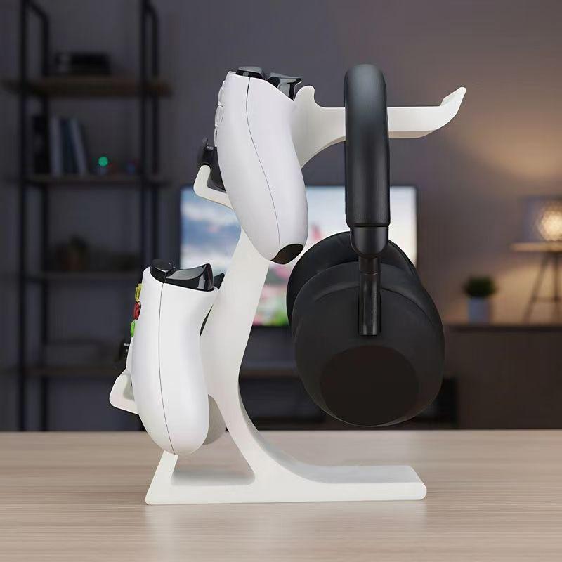 3D Printed Multi Functional Headphone Stand 2in1 Gamer Handle Hanger Gaming  Headset Bracket Desktop Display Shelf Space Saving