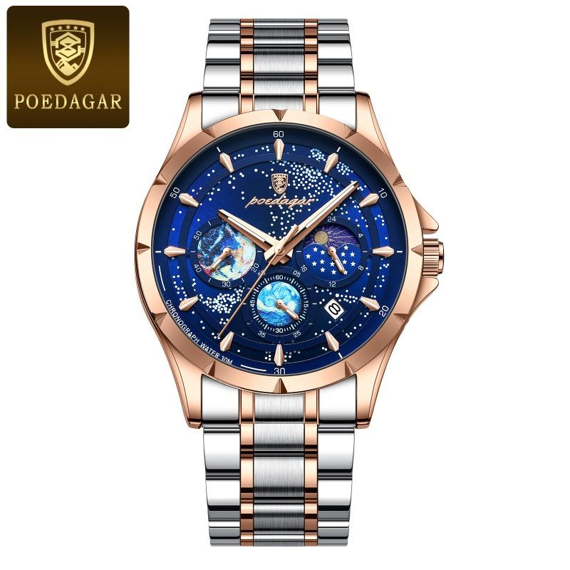 Top Brand New Multifunctional Luminous Men's Watch Waterproof Quartz Calendar Starry Sky Watch