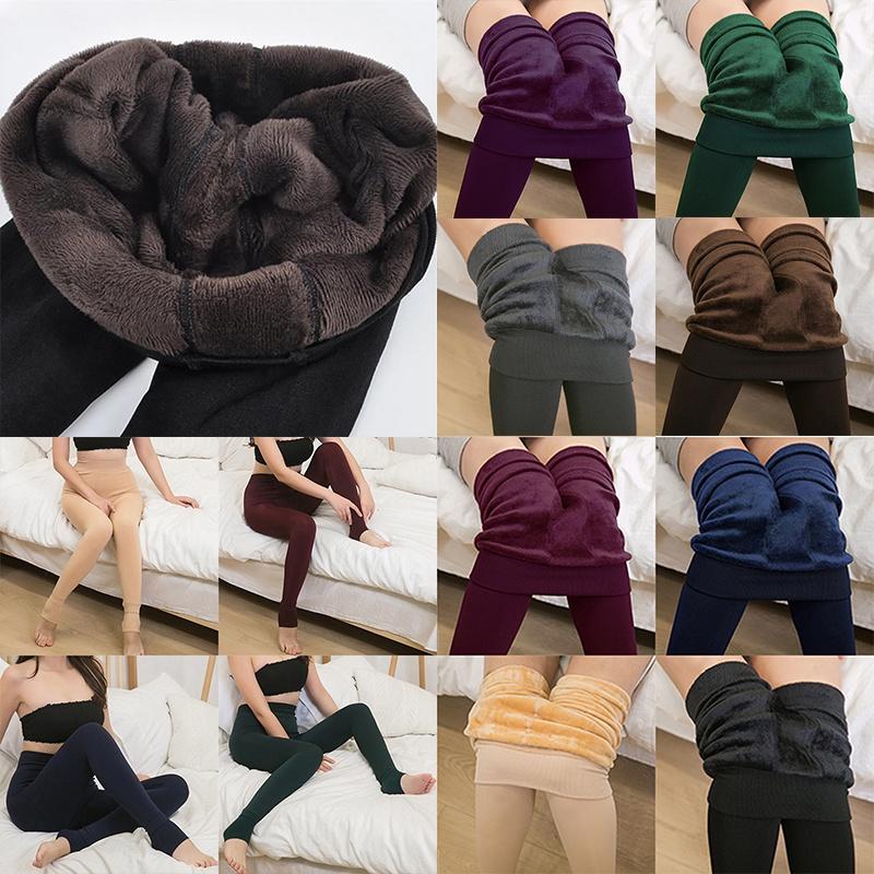 Women Winter Thick Warm Fleece Lined Thermal Stretchy Skinny Leggings Pants For Cozy Cold Days