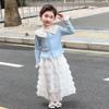 Autumn 2025 Girls' Preppy Korean Skirt Set - Sweet Spring Outfit