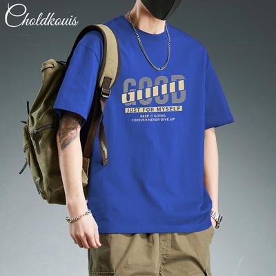 Camiseta de Algodón de Manga Corta Ropa de Verano para Hombre Moda Urbana Suelta Marca de Moda Camisetas para Hombre Top