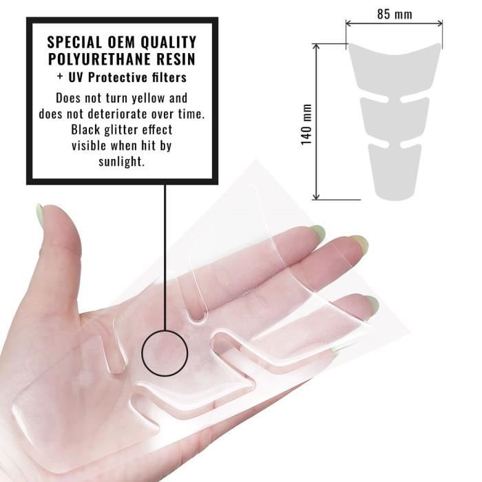 Protection adhésive 3d - oem - mini slim - transparent - 13 x 8.5 cm - pour réservoir moto
