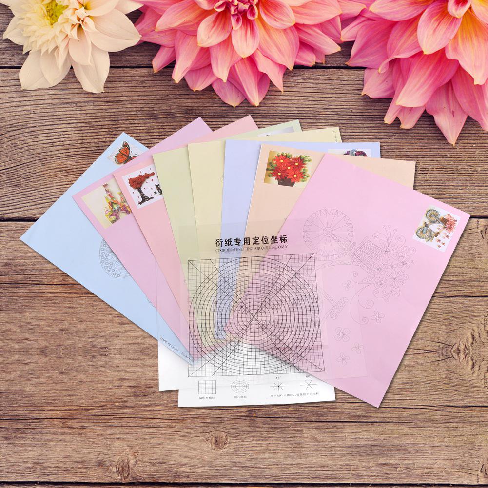8Pcs 16 Pattern DIY Release Drawing Locating Paper Quilling Tool Craft Decoration Set
