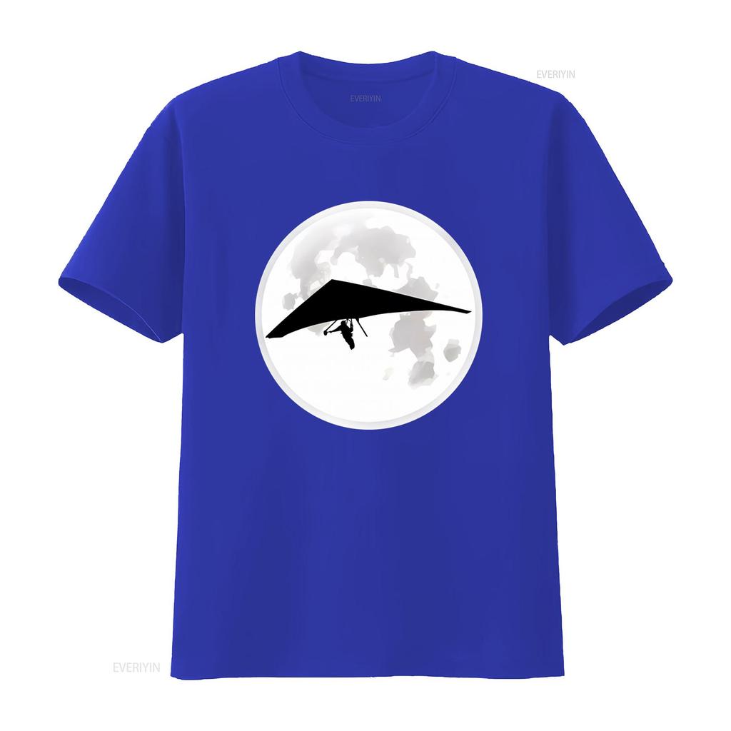 Moon Hang Glider T Shirt for Men and Women Ideal Gliding Teachers Hanggliding Enthusiasts Airsport Lovers Vintage Washed