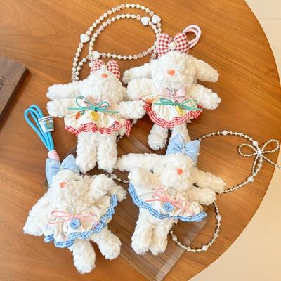 Soft Rabbit Plushie Hanging Ornament Plush Rabbit Bag Accessory with Crossbody Clip Cute Designs for Boys and Girls