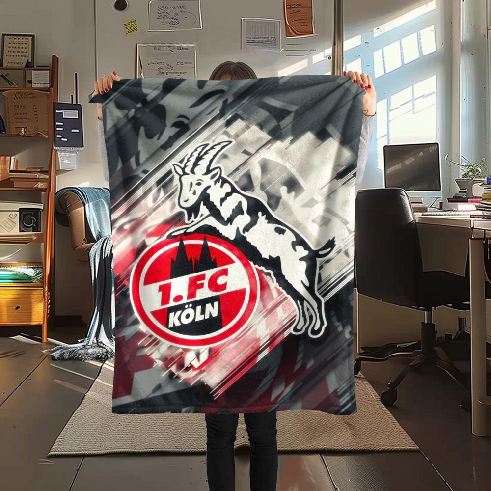 

1Pc 1. FC Köln Print Flannel Blanket High Quality Warm Comfortable Cover for All Seasons Perfect for Gifts Home Decor 80cm x 120cm