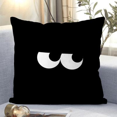Schicker schwarzer Kissenbezug mit niedlichen Cartoon-Augen - Einzigartiges Heimdekor-Akzent