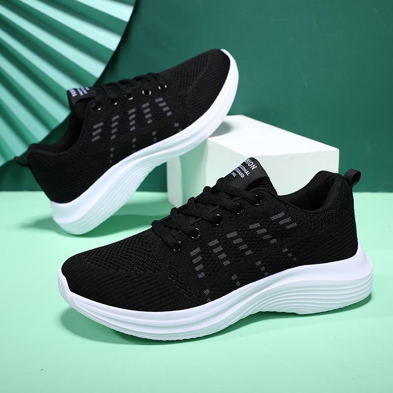 Novos sapatos de corrida de malha para primavera, ultraleves, com sola macia, de sola plana, antiderrapantes, para desporto e lazer, sapatos para estudantes