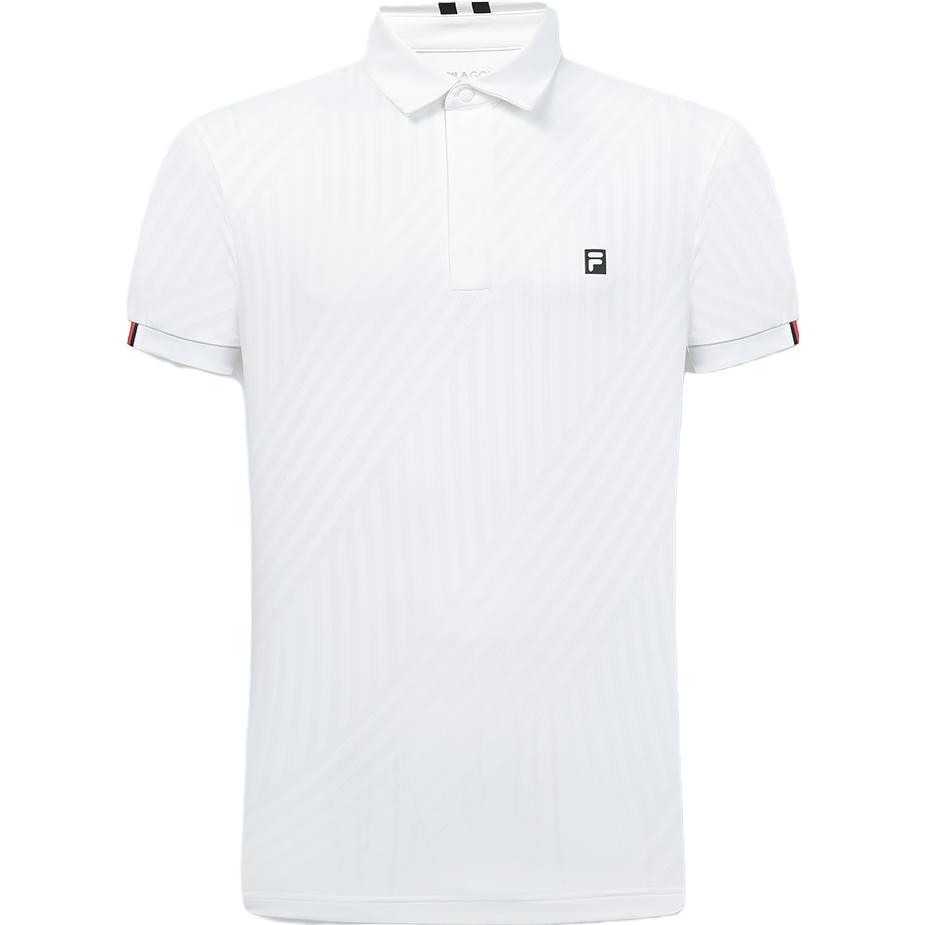 FILA 2023 Summer New Casual Fashion Literary Knitted Short Sleeve Polo Shirt Men Polo Shirts White A11M335103F-WT