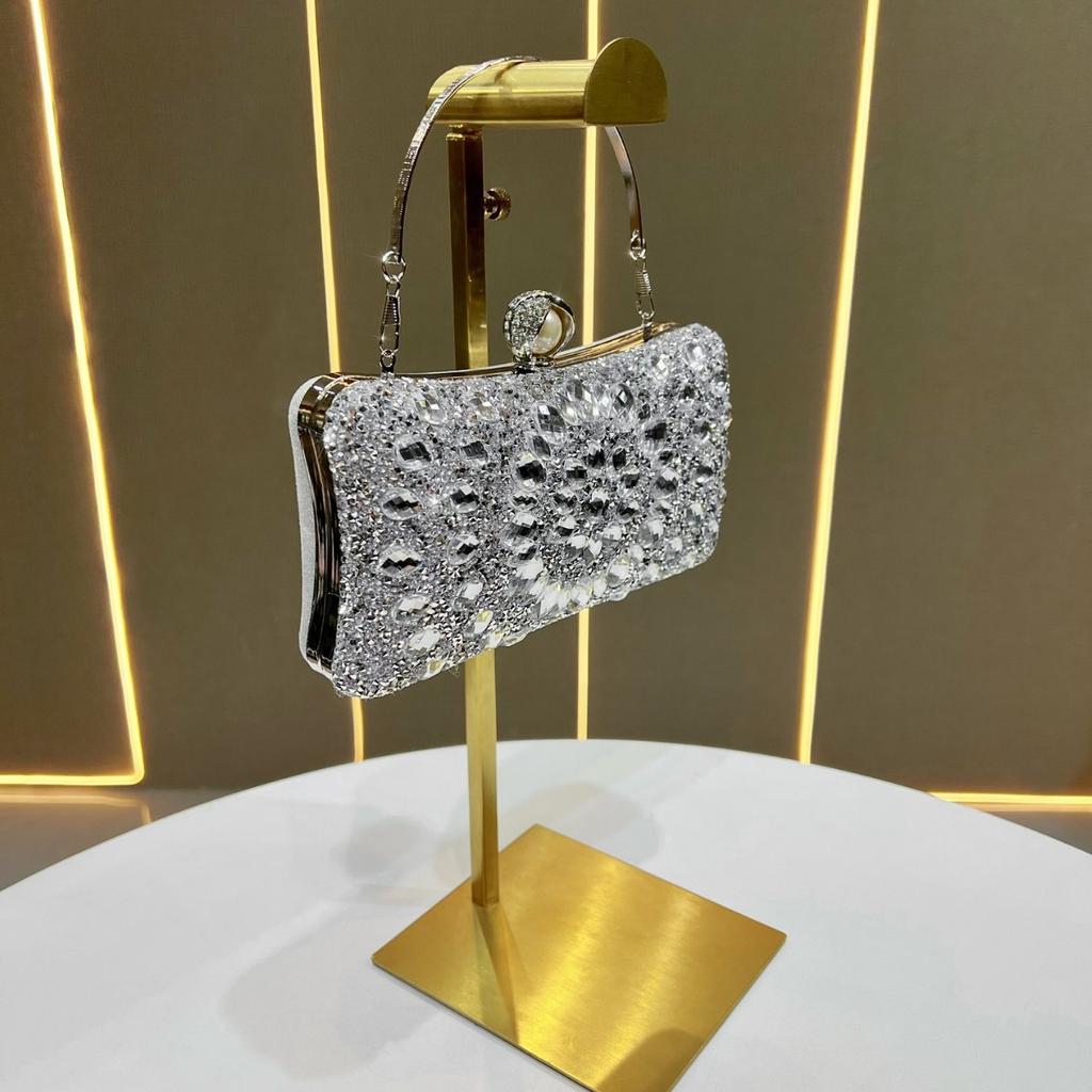 Diamond-studded Evening Bag for Ladies, Fashionable Handbag, Light Luxury Crossbody Bag, Glittering Diamond Clutch Bag