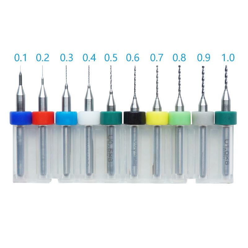 

10 шт./набор от 0,1 мм до 1,2 мм Мини-сверло для печатных плат Вольфрамовая сталь Карбид Сверло для ЧПУ Для станка для сверления печатных плат