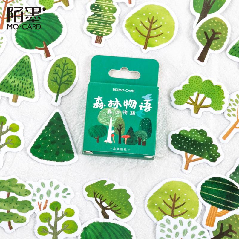 1box/46pcs Greenery Themed DIY Seal Stickers, Versatile Fresh Plant Styles & Crisp Details, Perfect for Journal Deco