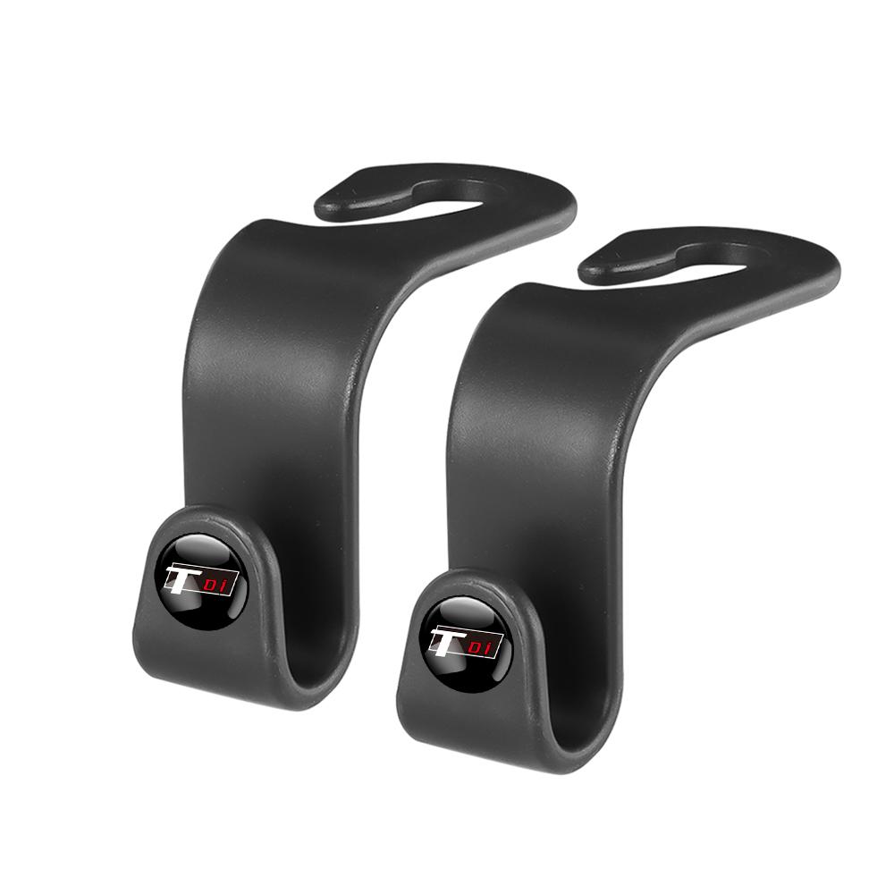 HIJK1 2/4pcs ABS Car Interior Seat Headrest Back Hanger Storage Hooks Valve Cap For VW R32 Golf Beetle EOS GTI Tiguan Passat Jetta MK4