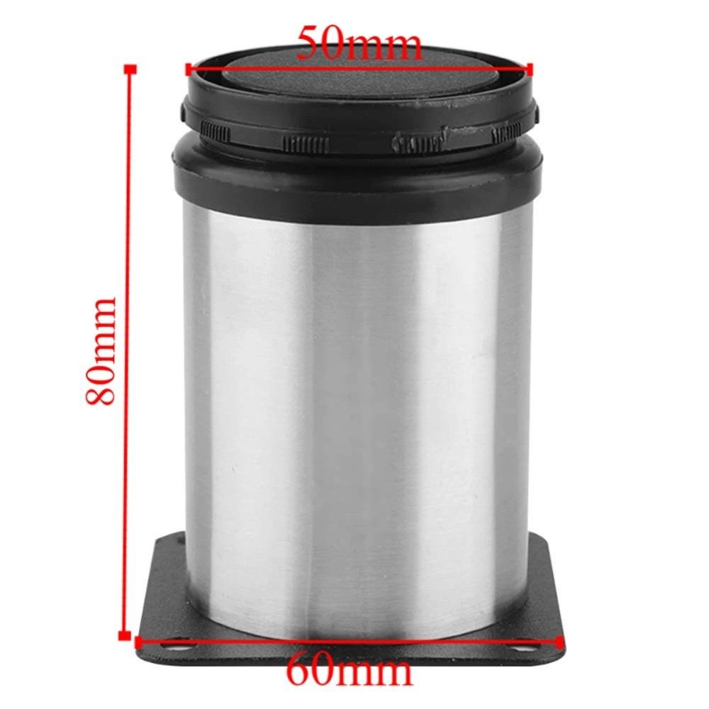 4er-Pack Edelstahlmöbelfüße Verstellbare Runde Schrankfüße mit 16 Schrauben Metall-Nivellierfüße