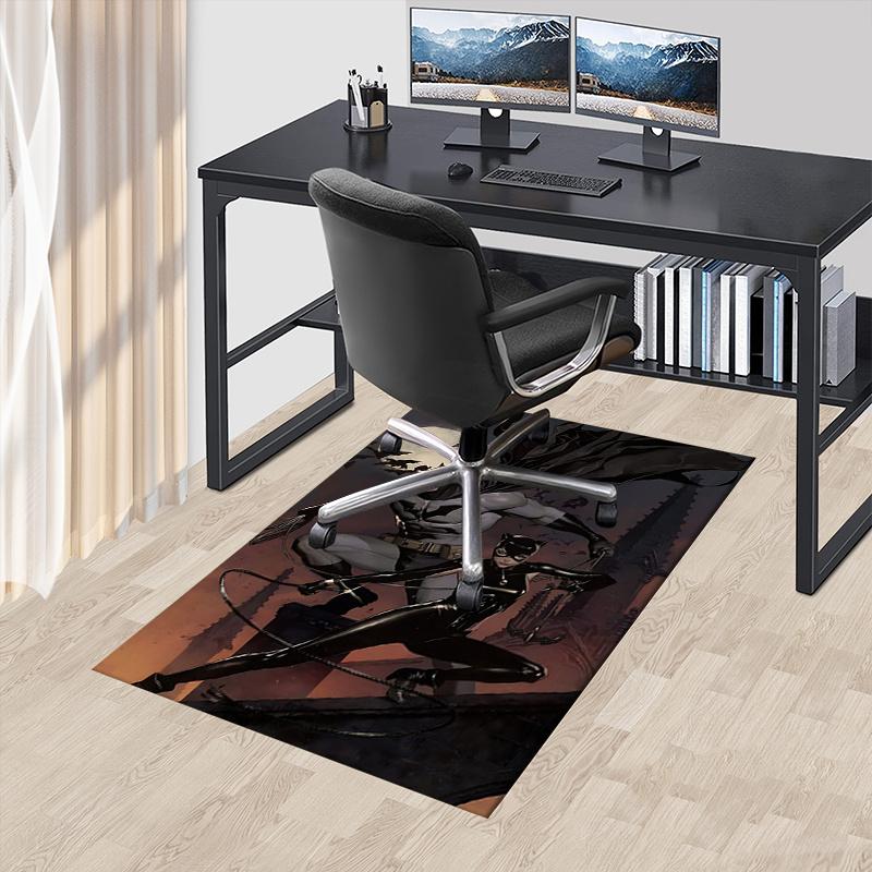 

Batman,Catwoman Office Carpet Chair Mats, Home Decor Dormitory Floor Protector With Anti-Skid Backing, Large Area Coverage, Christmas Decora 60cm by 90cm