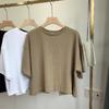 Backless Short T-shirt for Women Sweet and Spicy Korean Style Summer New Round Neck Loose Short-sleeved Top