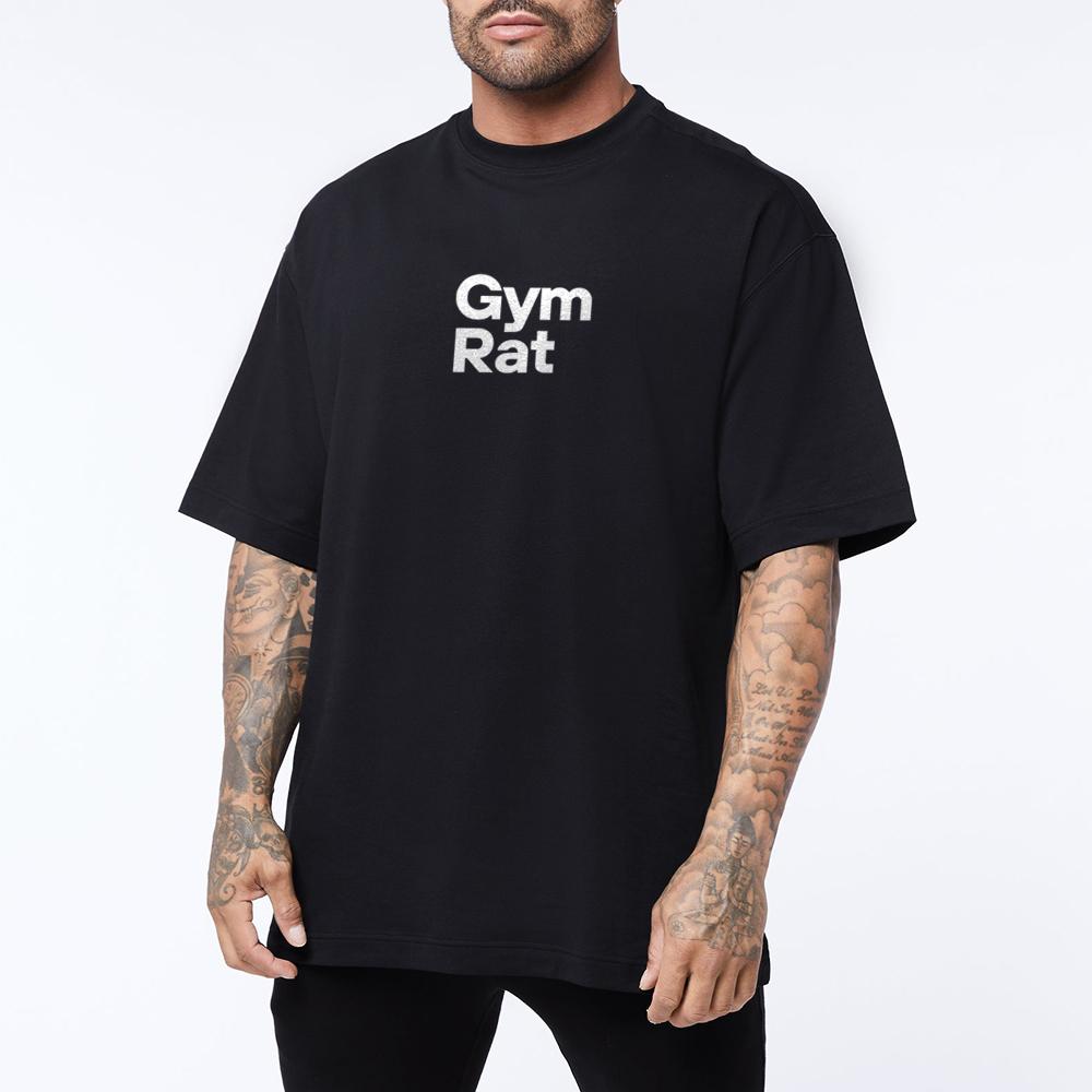 GYM Graphic 100% Cotton Oversized Big Pattern Double-sided Classic Short Sleeve T-Shirt for Men Women Sportswear Tops Tees