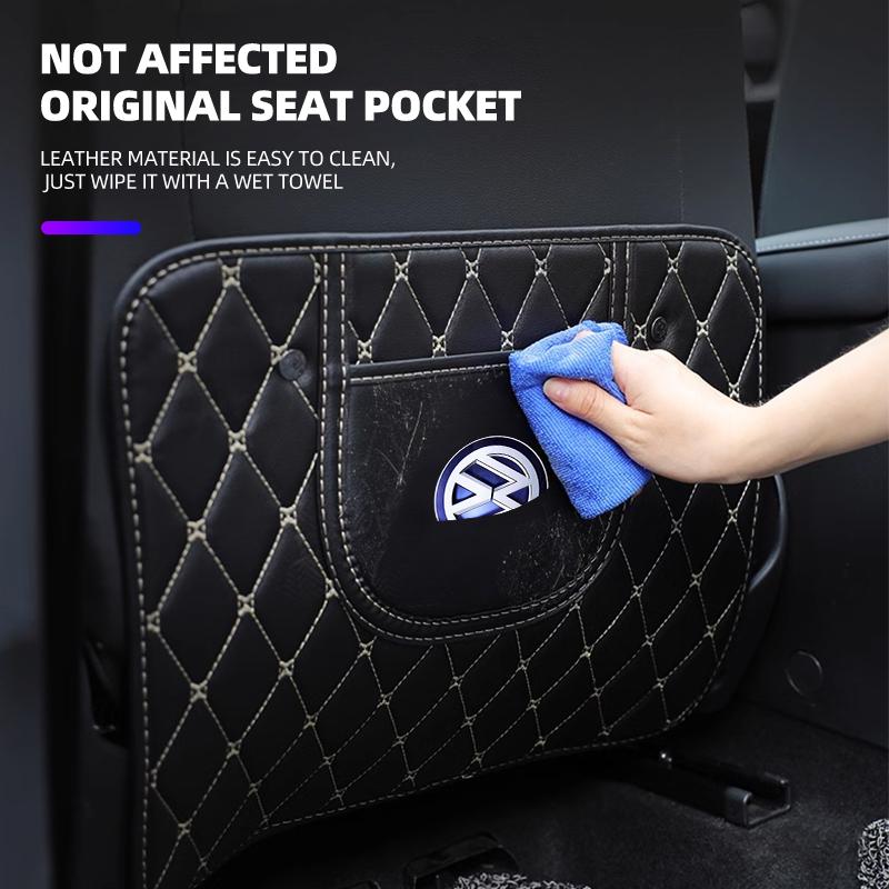 Car Back Seats Anti Kick Pad Mat Half-size PU Leather Cover Seat Back Kick Mats For Volkswagen VW GTI Rline Polo Golf MK8 Passat