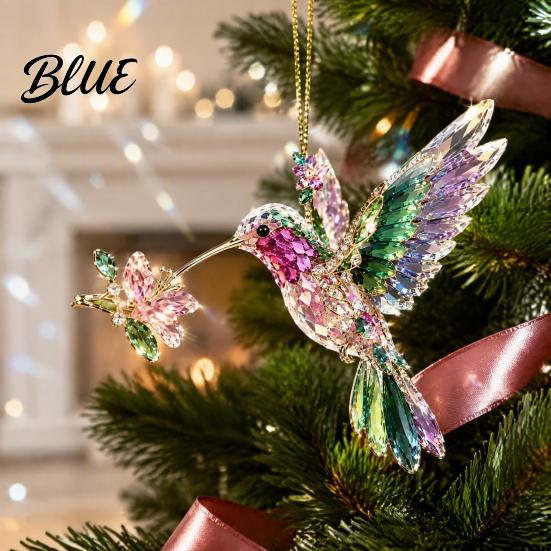 Durable Festive Decor Hanging Thoughtful Ornament Acrylic Animal Christmas Faux Crystal Flat Print Gift