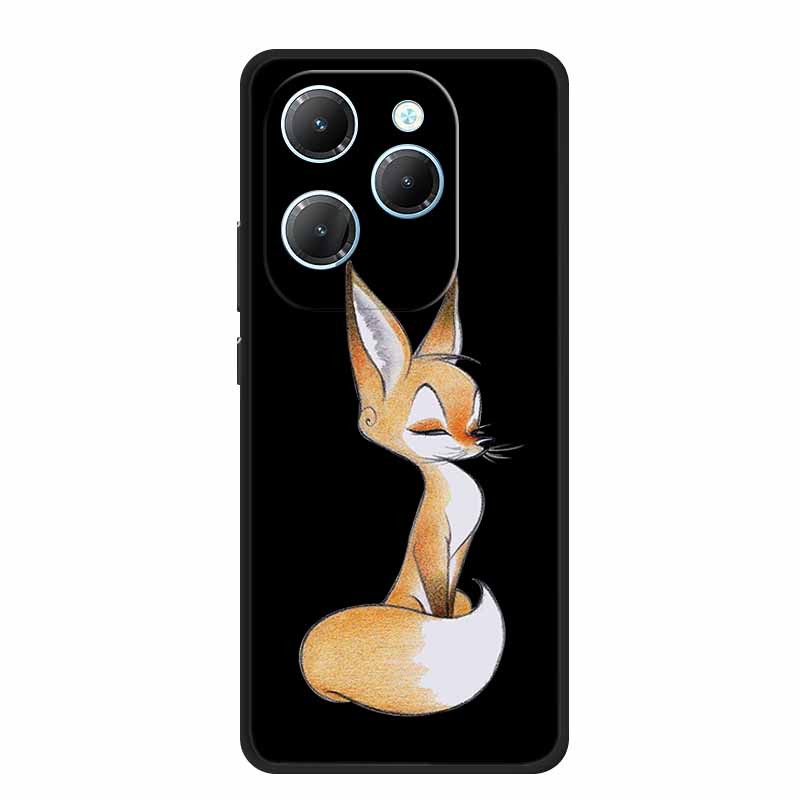 For Infinix Hot 40 Pro Case Hot40 Pro Black Silicone Soft Phone Case For Infinix Hot 40 Pro Back Cover Case 6.78" Cute Cartoon