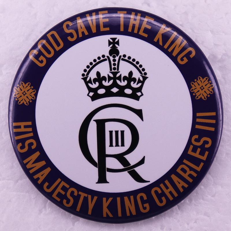 King Charles III Blessing Tin Badge Pin