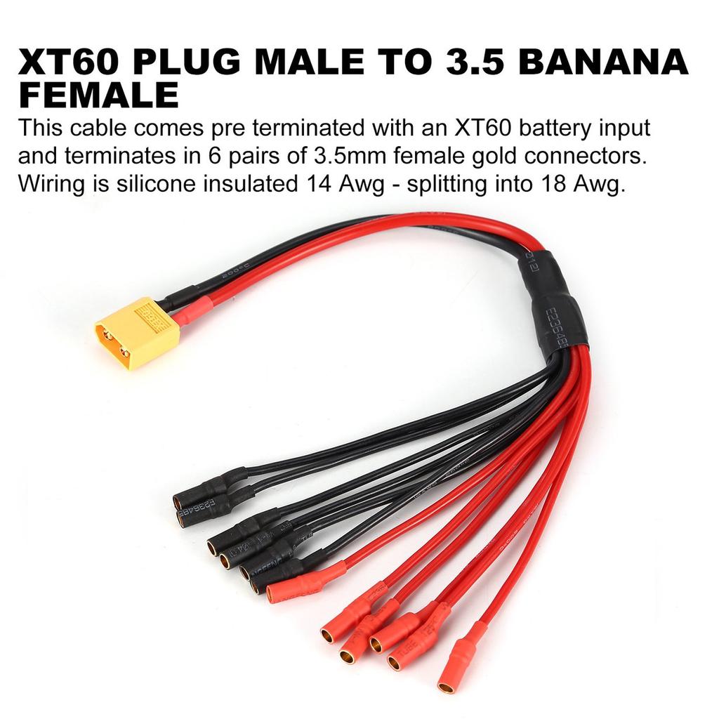 14AWG Male Banana Connector To XT60 Plug Male Wire Adapter Cable Converter `