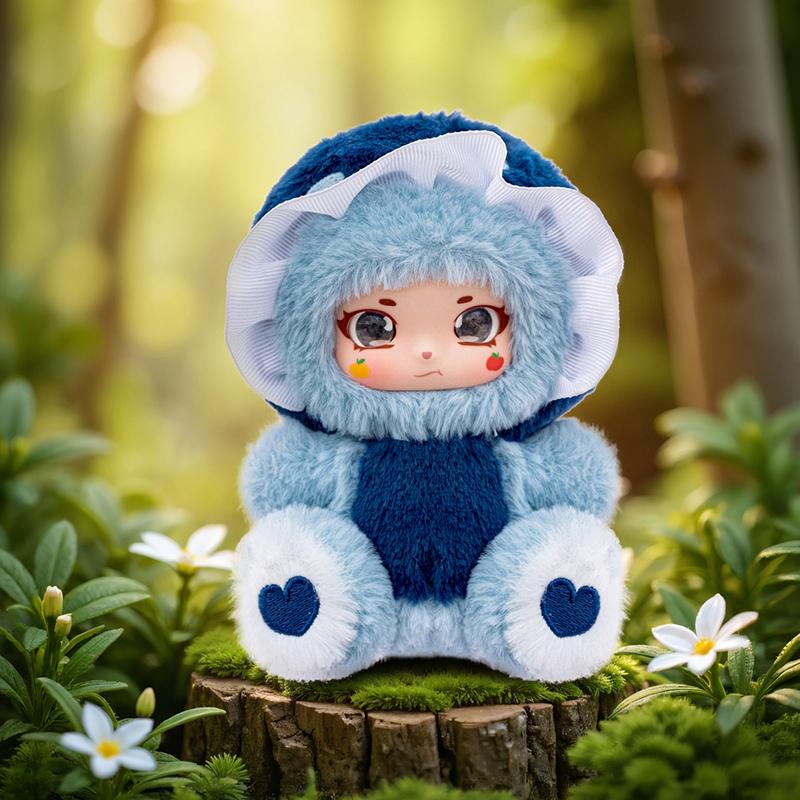 

14cm Mushroom Girl Vinyl Plush Toys Cute Fungi Fairy Stuffed Doll Soft Kawaii Forest Toy for Kids Creative Gifts Bag Pendant 14cm синий