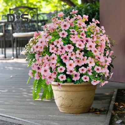 1/2 Stück künstliche violette Blume mit Stab, UV-beständig, Kunstplastik, Blumenspieß für drinnen und draußen, Garten, Veranda, Terrasse, Hochzeit, Party-Dekoration